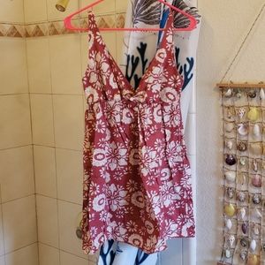 Hawaiian Print Skater Dress